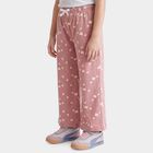 Girls Pink Straight Fit Butterfly Printed Pyjama, Light Pink, small