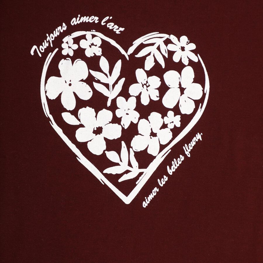 Girls' T-Shirt , Wine, large image number null