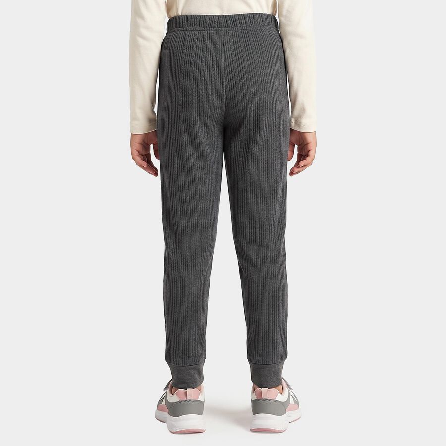 Girls' Charcoal Long Johns Thermal, चारकोल, large