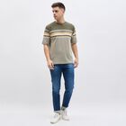 Men's Stonewashed Blue Slim Fit Whiskered Jeans, Dark Blue, small image number null