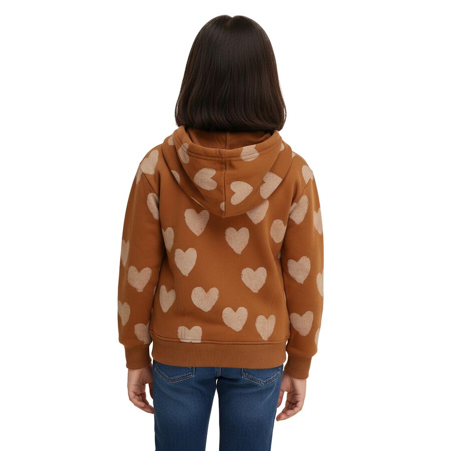 Girls' Sweatshirt, Brown, large image number null