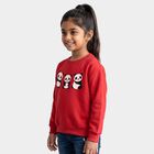 Girls' Fuchsia Crew Neck Pullover Sweatshirt, रानी (फ्यूशिया), small