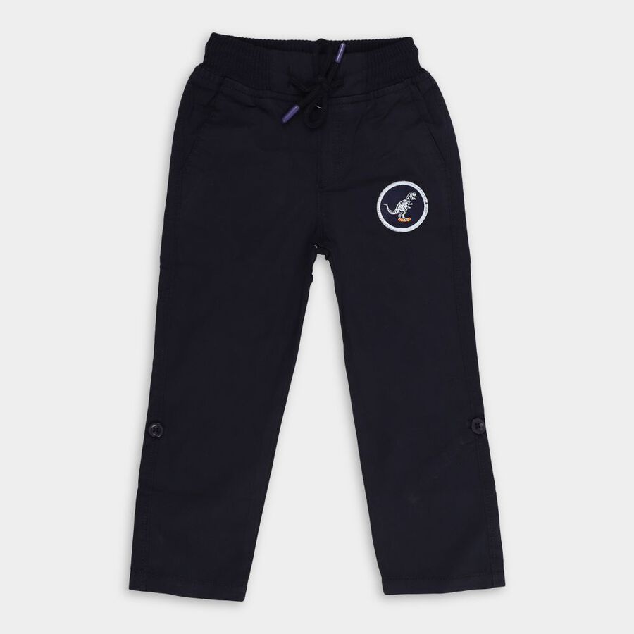 Boys' Cotton Trousers, Navy Blue, large image number null