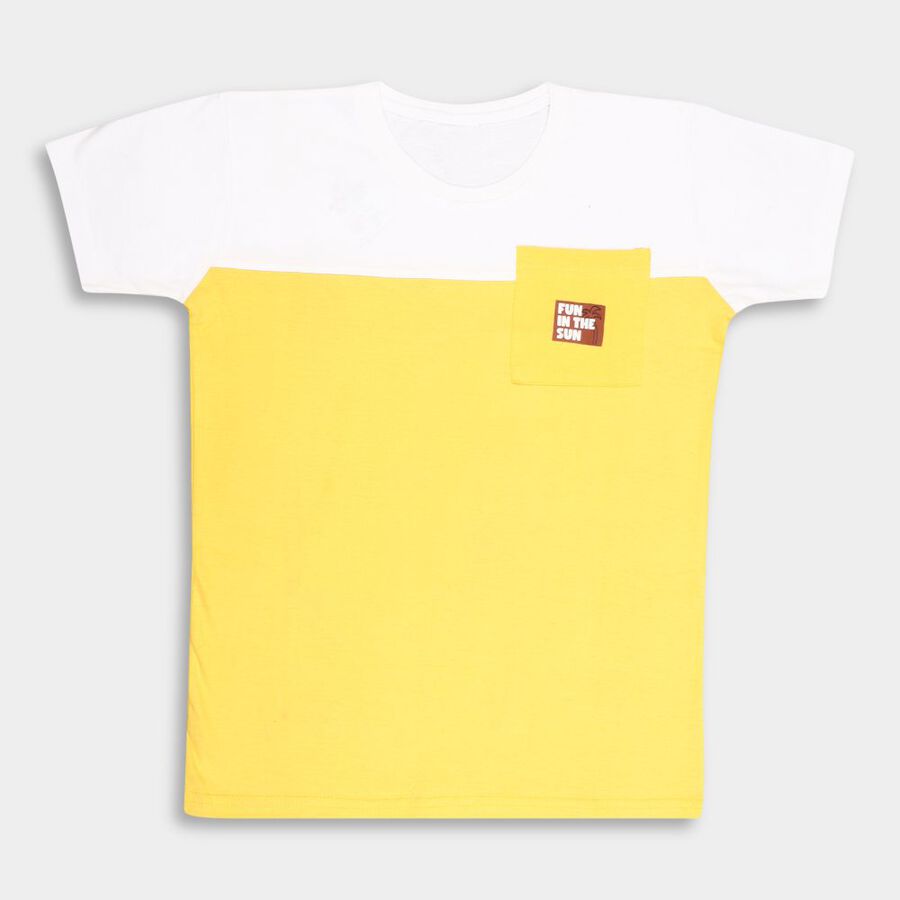 Boys' Cotton T-Shirt, Mustard, large image number null
