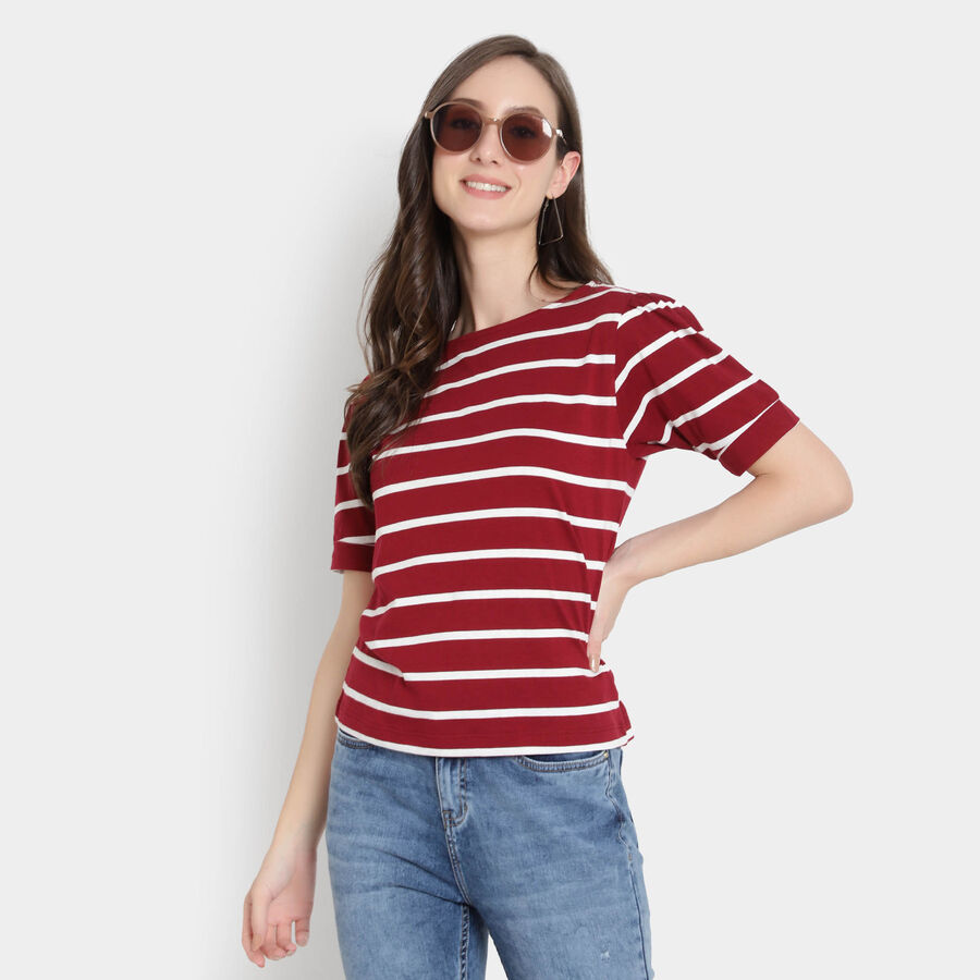 Stripes Top, Maroon, large image number null