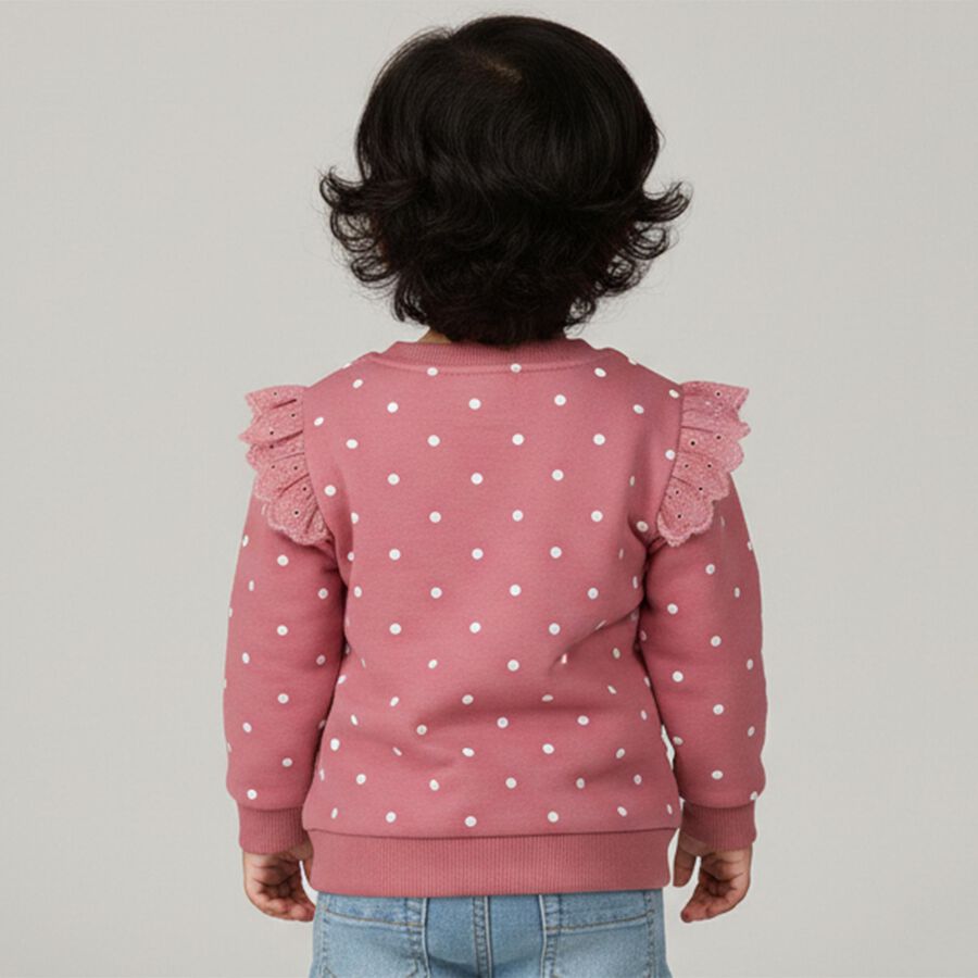 Infants Light Lavender Cotton Crew Neck Casual Sweatshirt, बैंगनी, large image number null