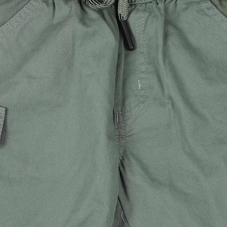Boys' Olive Green Cotton Cargo Bermuda Shorts, Light Green, large