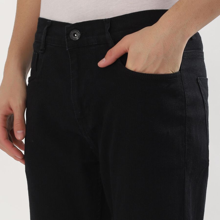 Men's Jet Black Slim Fit Jeans, Black, large image number null