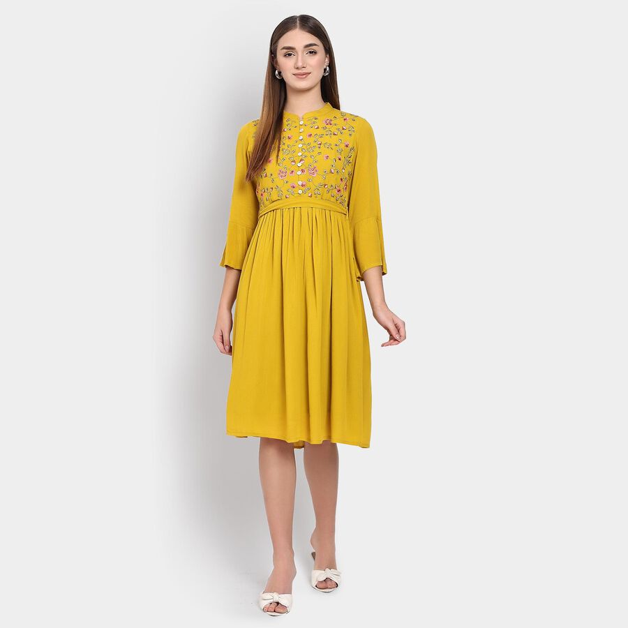 Ladies' Dress , Mustard, large image number null