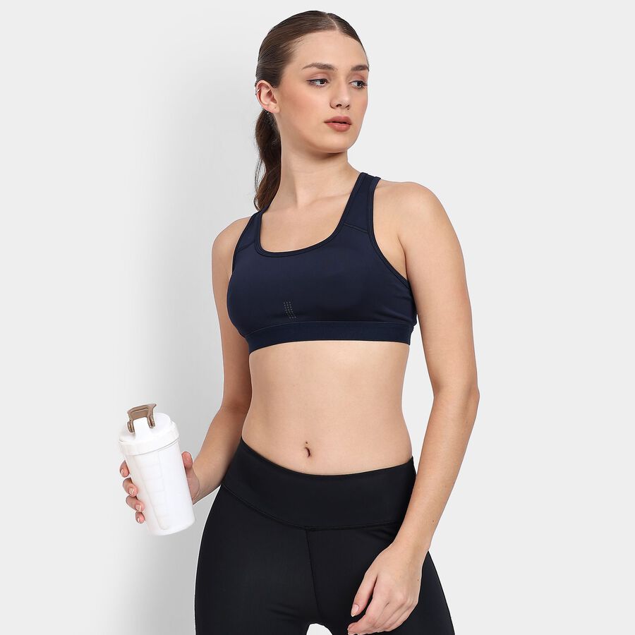 Ladies' Skinny Sports Bra, Navy Blue, large image number null