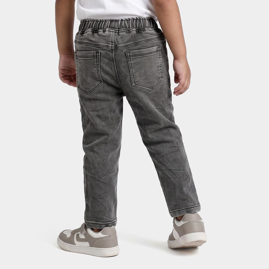 Boys Grey Slim Fit Washed Jeans, Light Grey, large
