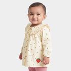 Infants Off White Cotton Round Neck Shirt, Off White, small