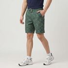 Men's Green Regular Fit Cotton Bermuda Shorts, Light Green, small