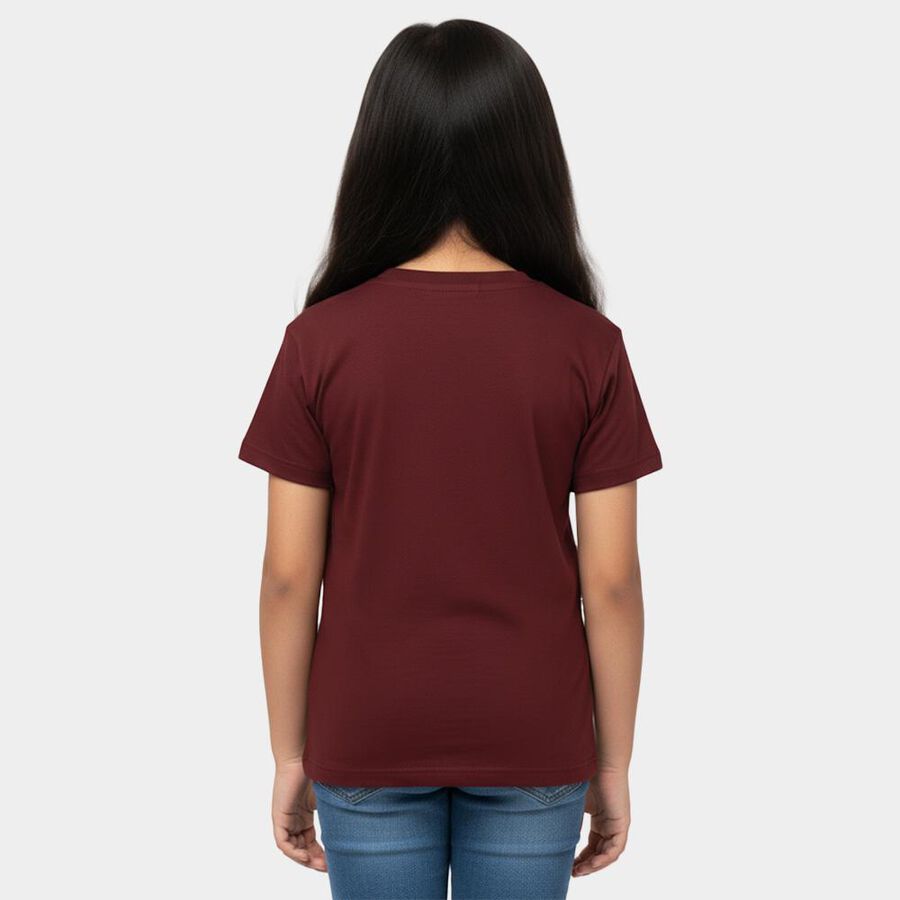 Girls' T-Shirt, वाइन, large
