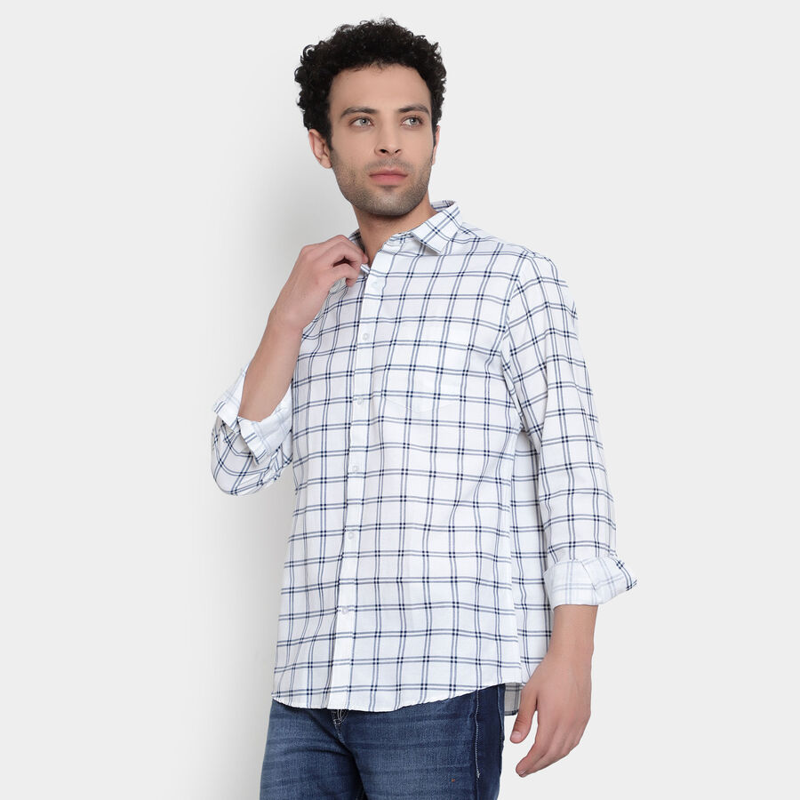 Checks Casual Shirt, White, large image number null
