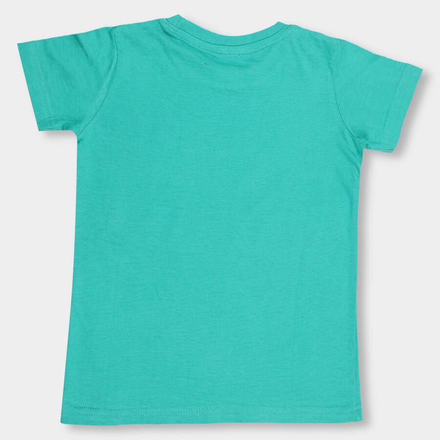 Boys' 100% Cotton Half Sleeves T-Shirt, Dark Green, large image number null