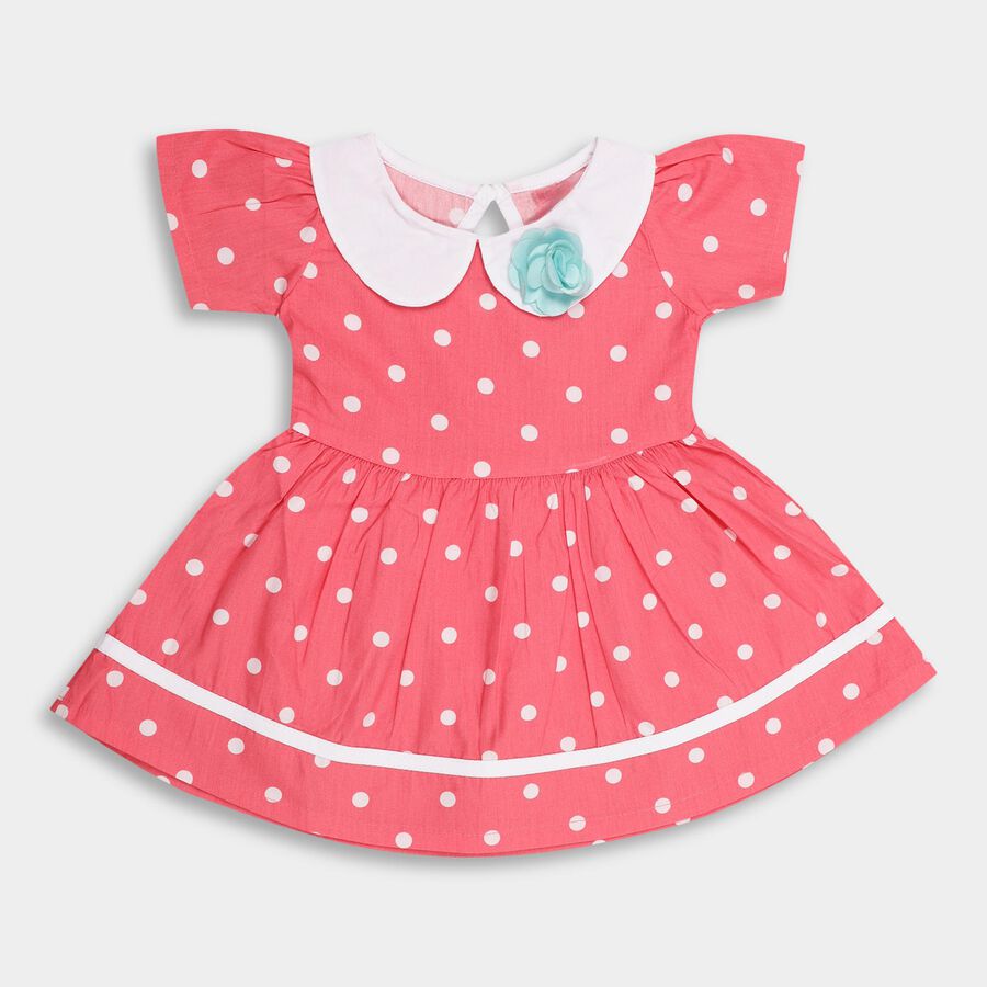 Infant Girls' 100% Cotton Frock , Pink, large