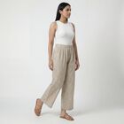 Women's Beige Minimalist Wide-Leg Palazzos, Beige, small
