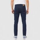 Men's Navy Blue Slim Fit Washed Jeans, गहरा नीला, small