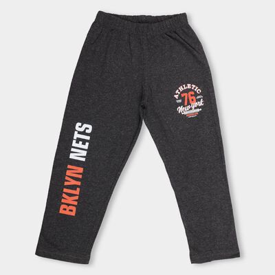 Boys' Charcoal Black Regular Fit Placement Printed Pyjama