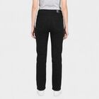 Women's Black Straight Fit Solid Jeans, Black, small