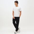Men's Jet Black Relaxed Fit Logo Detail Track Pants, Black, small image number null