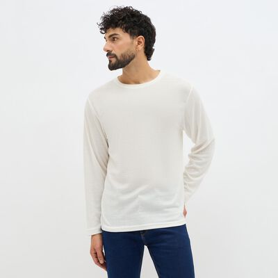 Men's Snow White Crew Neck Casual T-Shirt