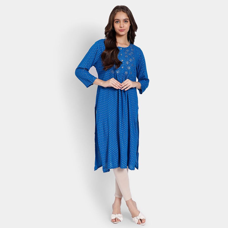 Ladies' Kurta, टील ब्लू, large image number null