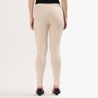 Women's Beige Cotton Blend Stretchable Churidar, Beige, small