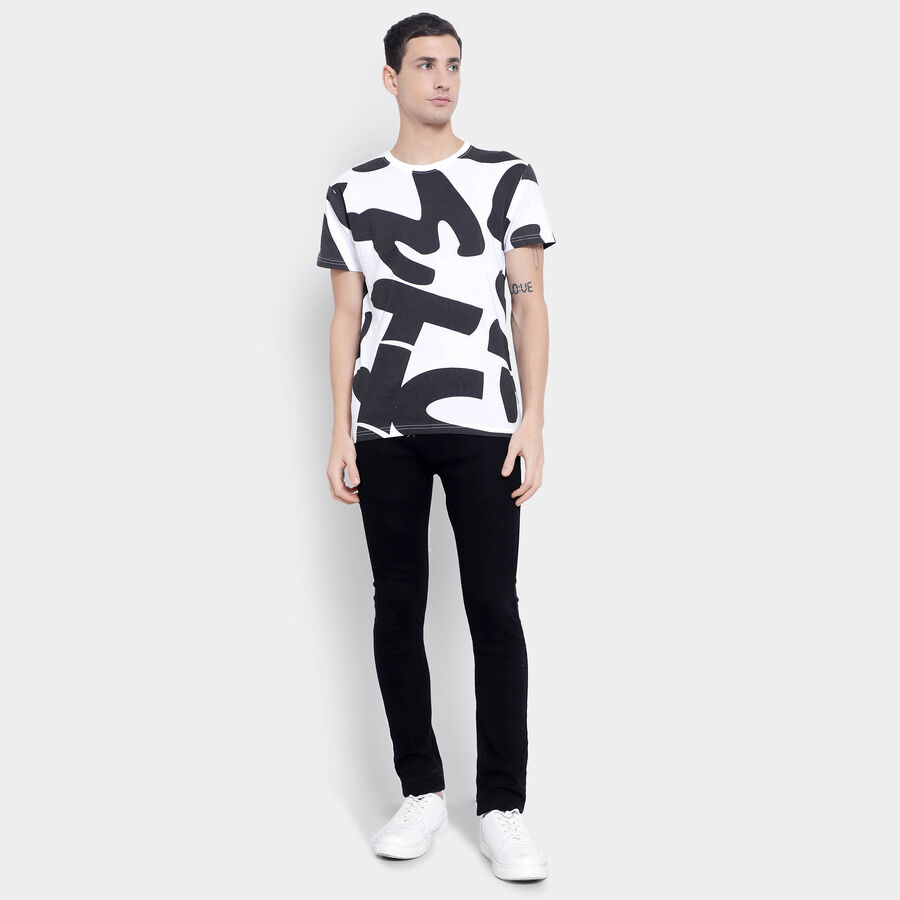 Cotton Round Neck T-Shirt, White, large image number null