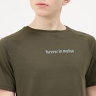 Men's Olive Crew Neck Athleisure T-Shirt, ओलिव, small