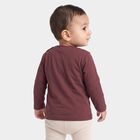 Infants Purple Cotton Round Neck Graphic Print Regular T-Shirt, बैंगनी, small