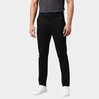 Men's Muted Charcoal Slim Fit Casual Trousers, Black, small