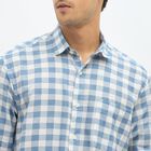 Men's Light Blue Cotton Spread Collar Casual Shirt, Light Blue, small image number null