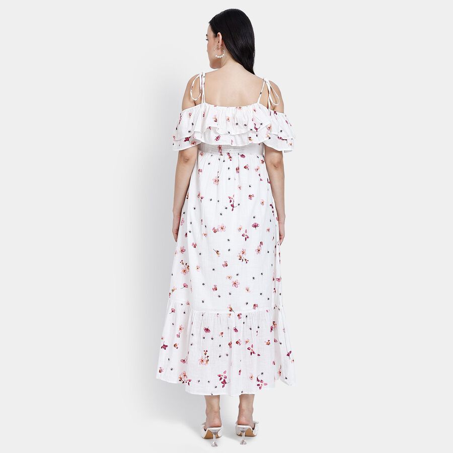 Ladies' 100% Cotton Dress, Off White, large image number null