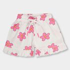 Girls' 100% Cotton Shorts, White, small