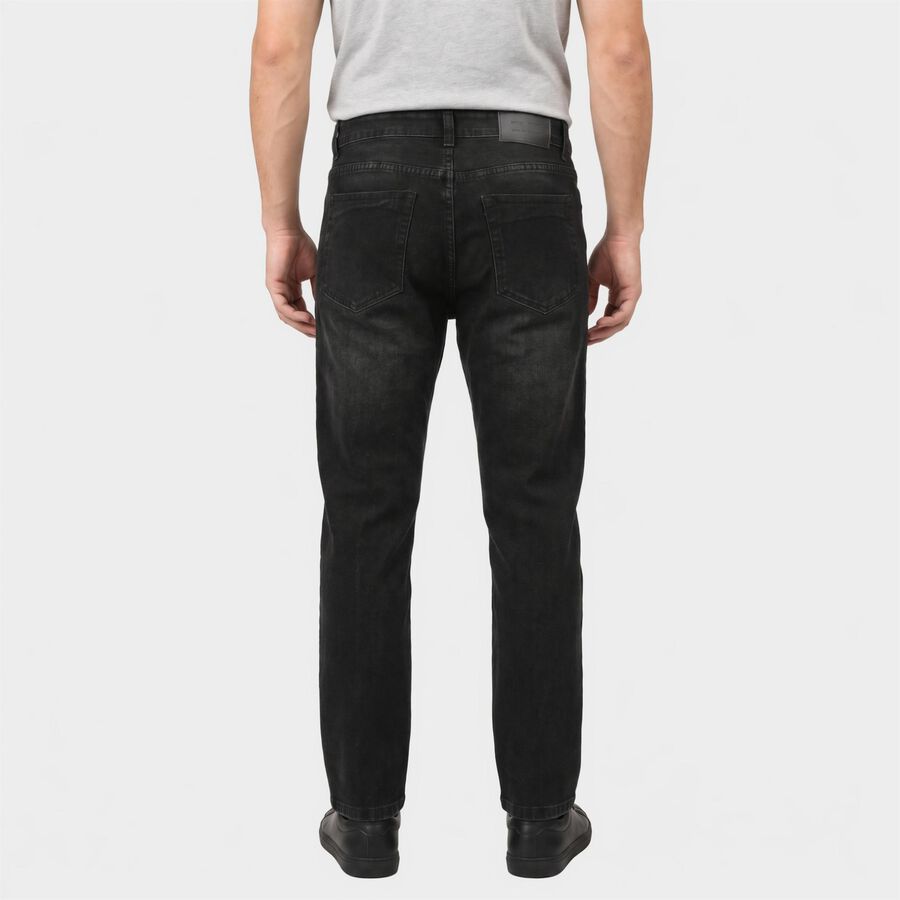 Men's Black Slim Fit Faded Jeans, Black, large
