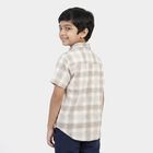 Boys Off White Cotton Collared Shirt, ऑफ व्हाइट, small