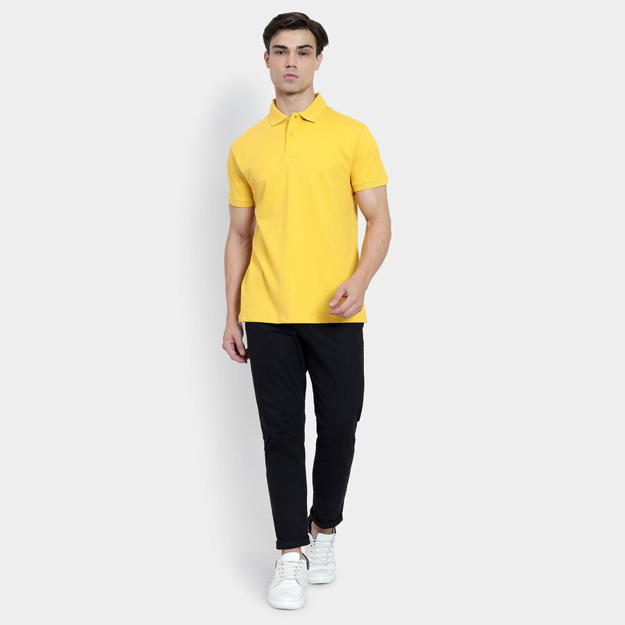 Men's Collared Half Sleeves T-Shirt , Mustard, large image number null