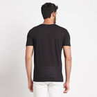 राउंड नेक टी-शर्ट, काला, small image number null