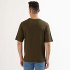 Men's Muted Olive Green Round Neck Casual T-Shirt, Olive, small image number null