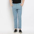 Men's100% Cotton Slim Fit Casual Trousers, Light Blue, small image number null