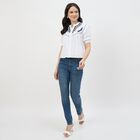 Women's Rich Eggshell White Mandarin Collar Classic Shirt, White, small