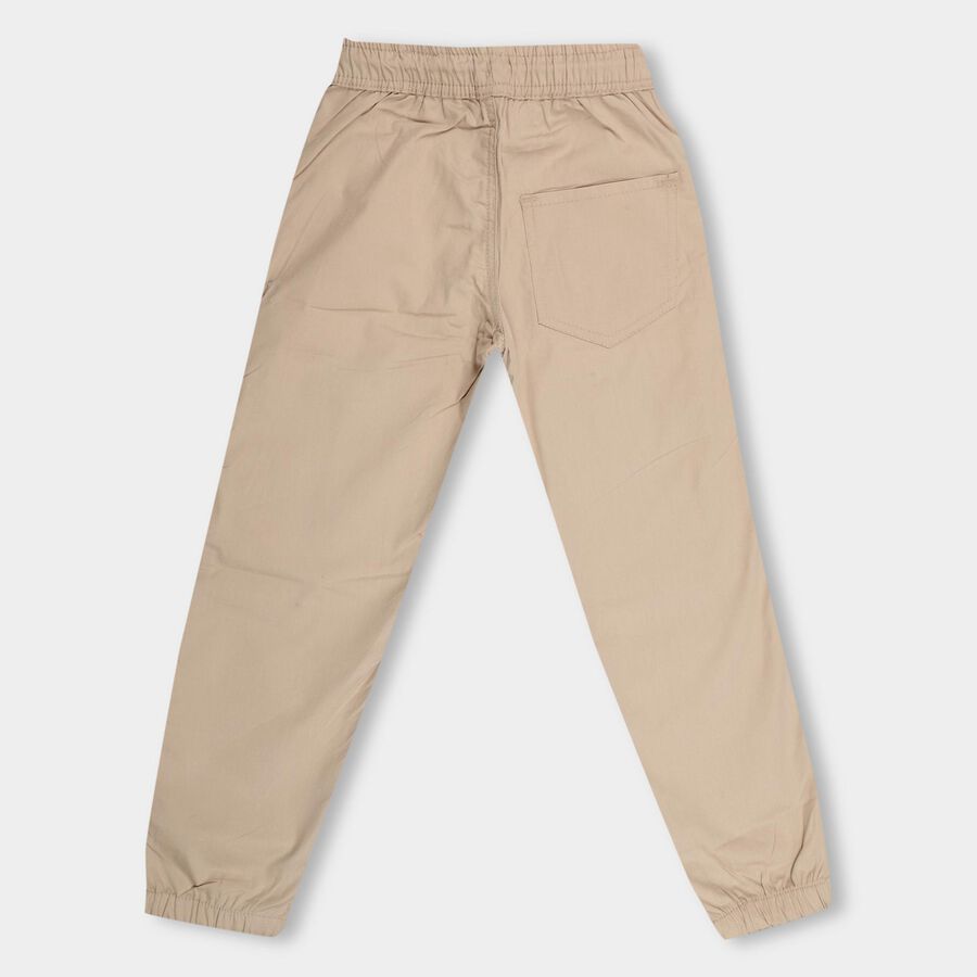 Boys' 100% Cotton Jogger Trouser, Beige, large image number null