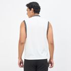 Men's Snow White V-Neck Athleisure T-Shirt, White, small