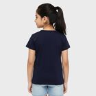 Girls' T-Shirt, नेवी ब्लू, small