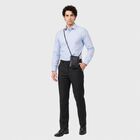 Men's Black Slim Fit Flat-Front Formal Trousers, Black, small
