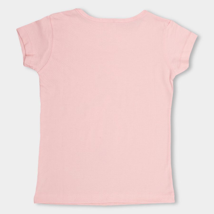 Girls' 100% Cotton T-Shirt, हल्का गुलाबी, large image number null