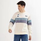 Men's Off-White Crew Neck Casual Sweatshirt, Off White, small image number null