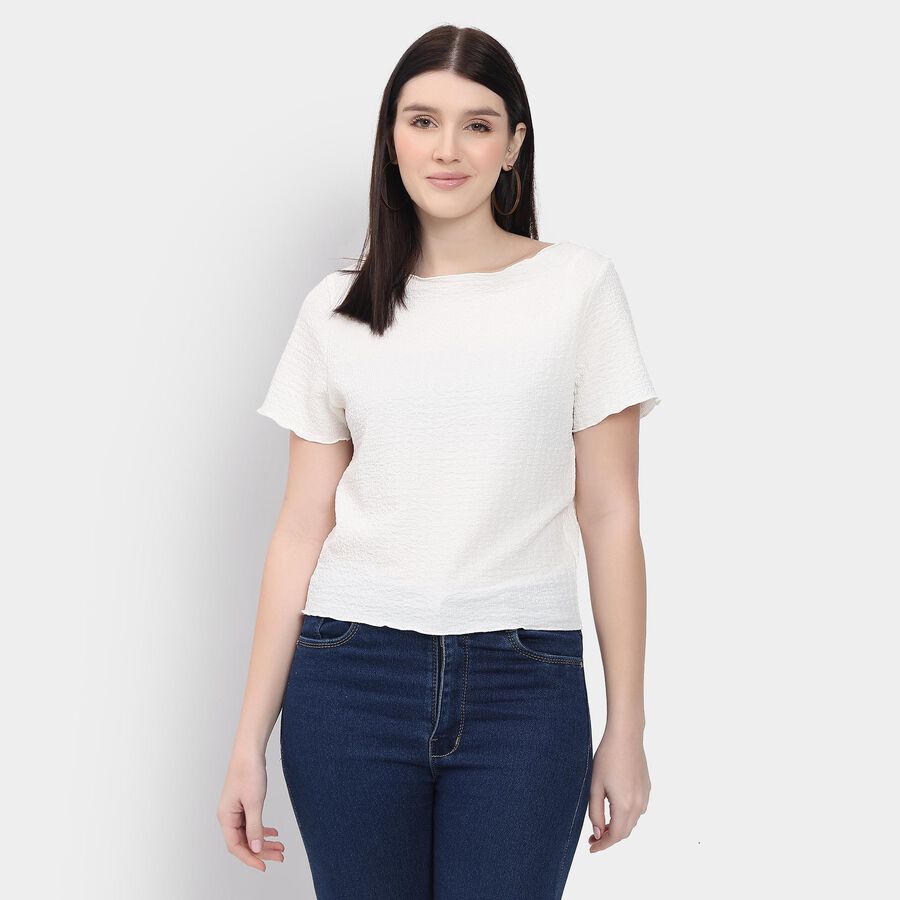 Ladies'  Crop  Top, Off White, large